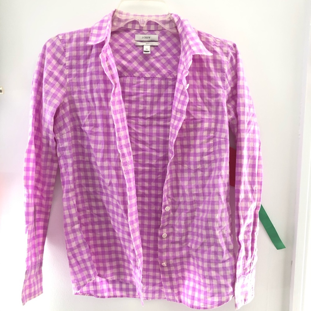 J crew gingham shirt
